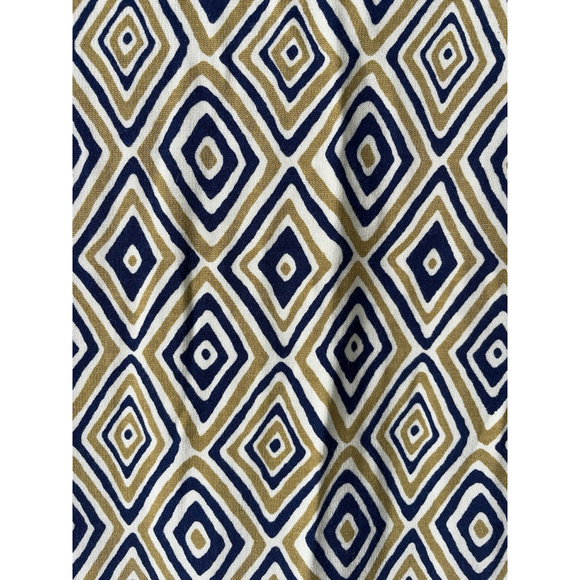 NWT J. McLaughlin Devon sleeveless crewneck fitted navy gold diamond midi sz M - Picture 2 of 9